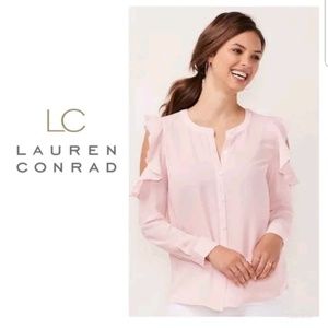 NWOT LC cold shoulder button down shirt.